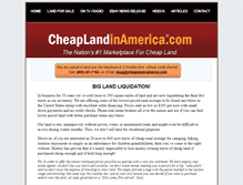 Tablet Screenshot of cheaplandinamerica.com